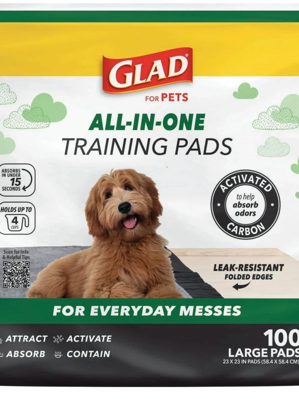 For Pets All-In-One Training Pads - White/Green - Large